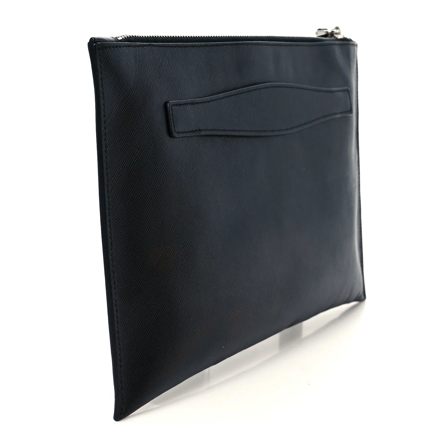 Saffiano Lux Clutch Pouch Black