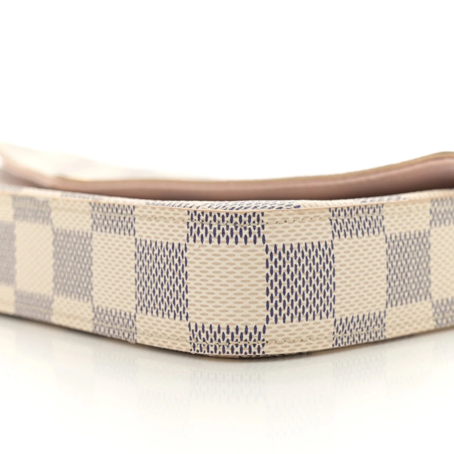 Damier Azur Pochette Felicie Chain Wallet Rose Ballerine