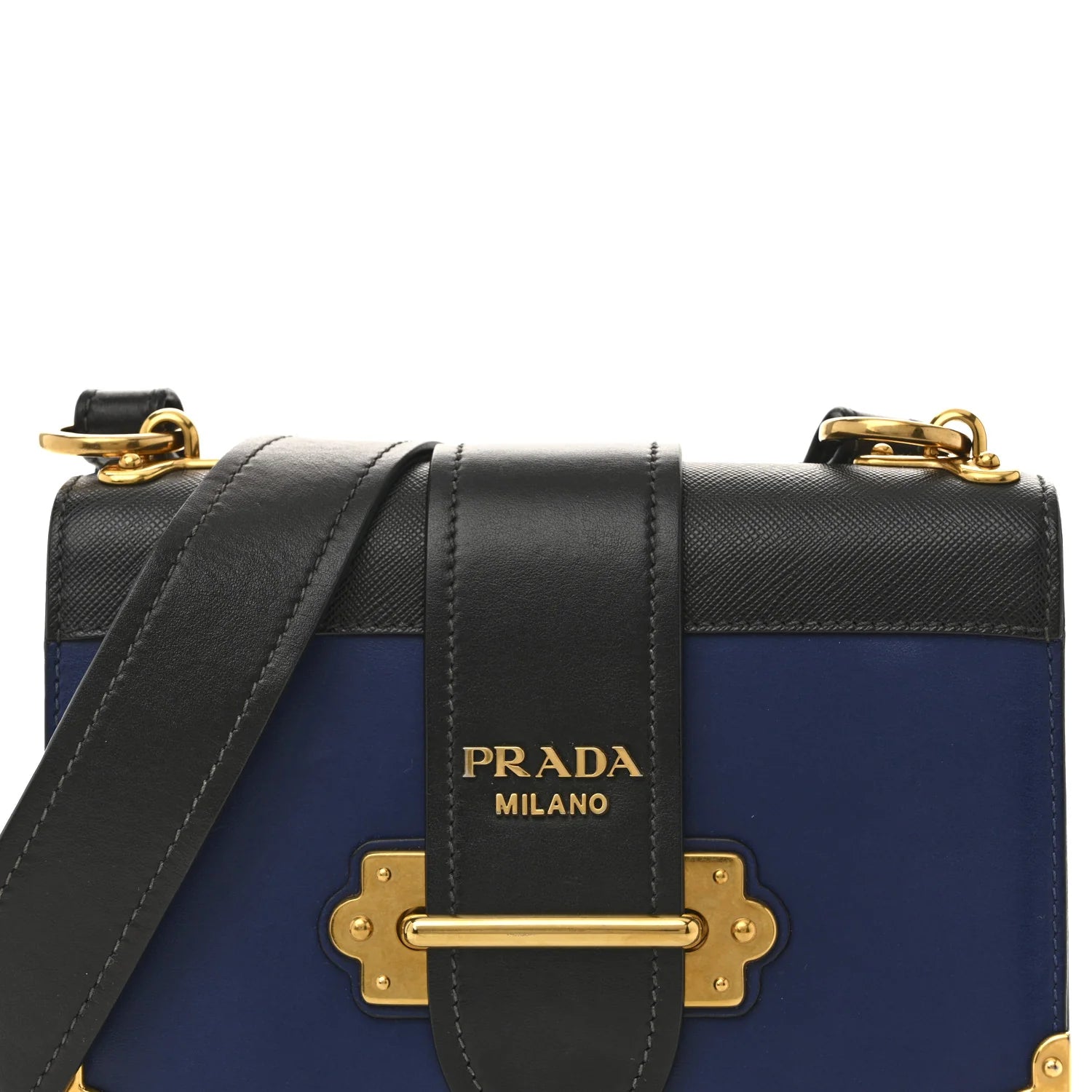 City Calf Saffiano Cahier Bag Bluette Black