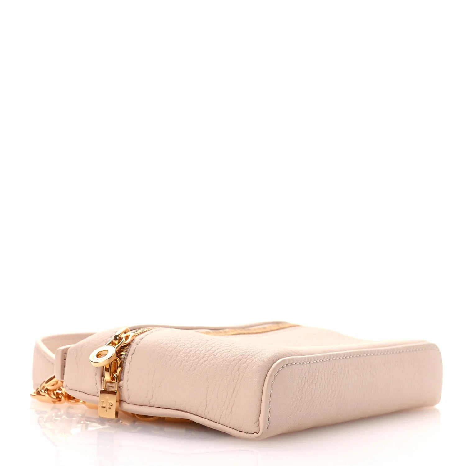 Grained Calfskin Extra Pocket Mini Pouch Creamed Honey