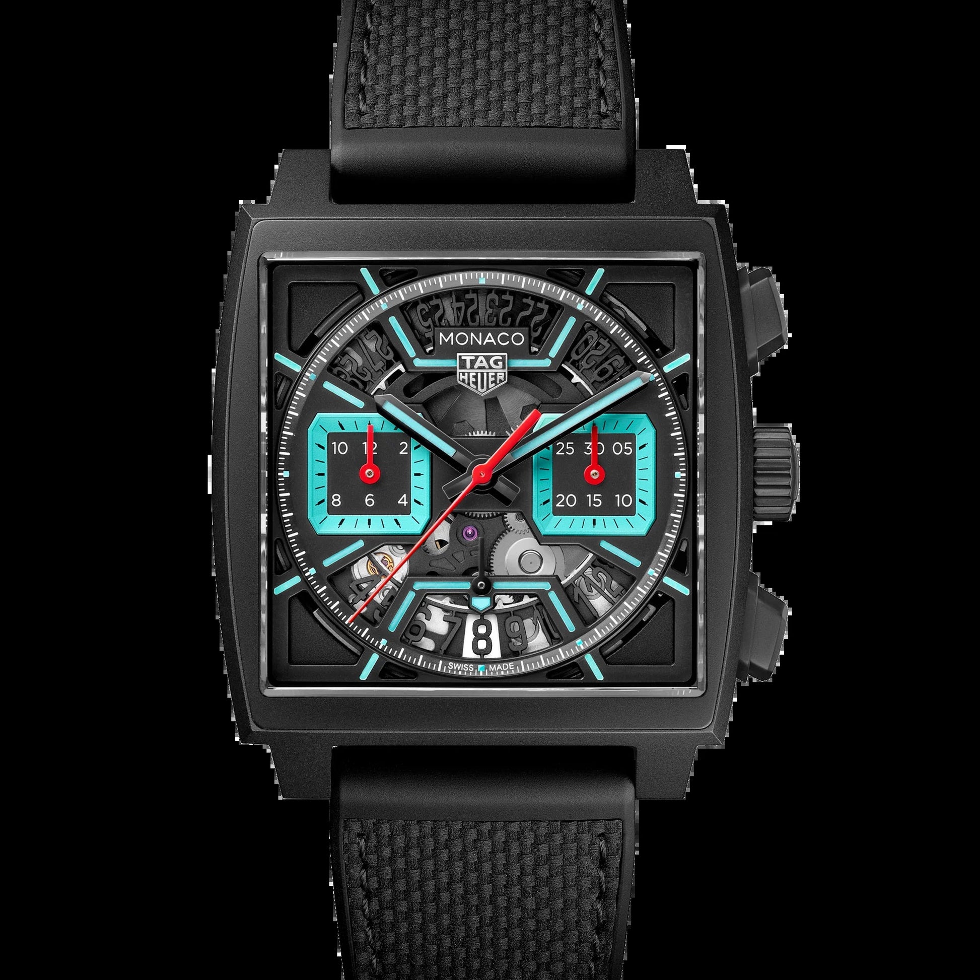 Unworn  Monaco Chronograph Skeleton, Black DLC Titanium, Automatic, 39Mm, Ref# CBL2184.FT6236, Box and Papers