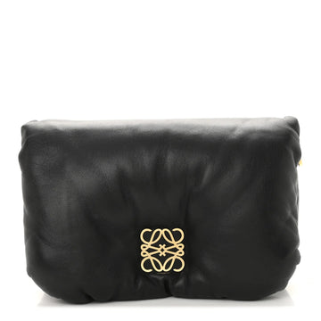 Shiny Nappa Lambskin Mini Goya Puffer Bag Black