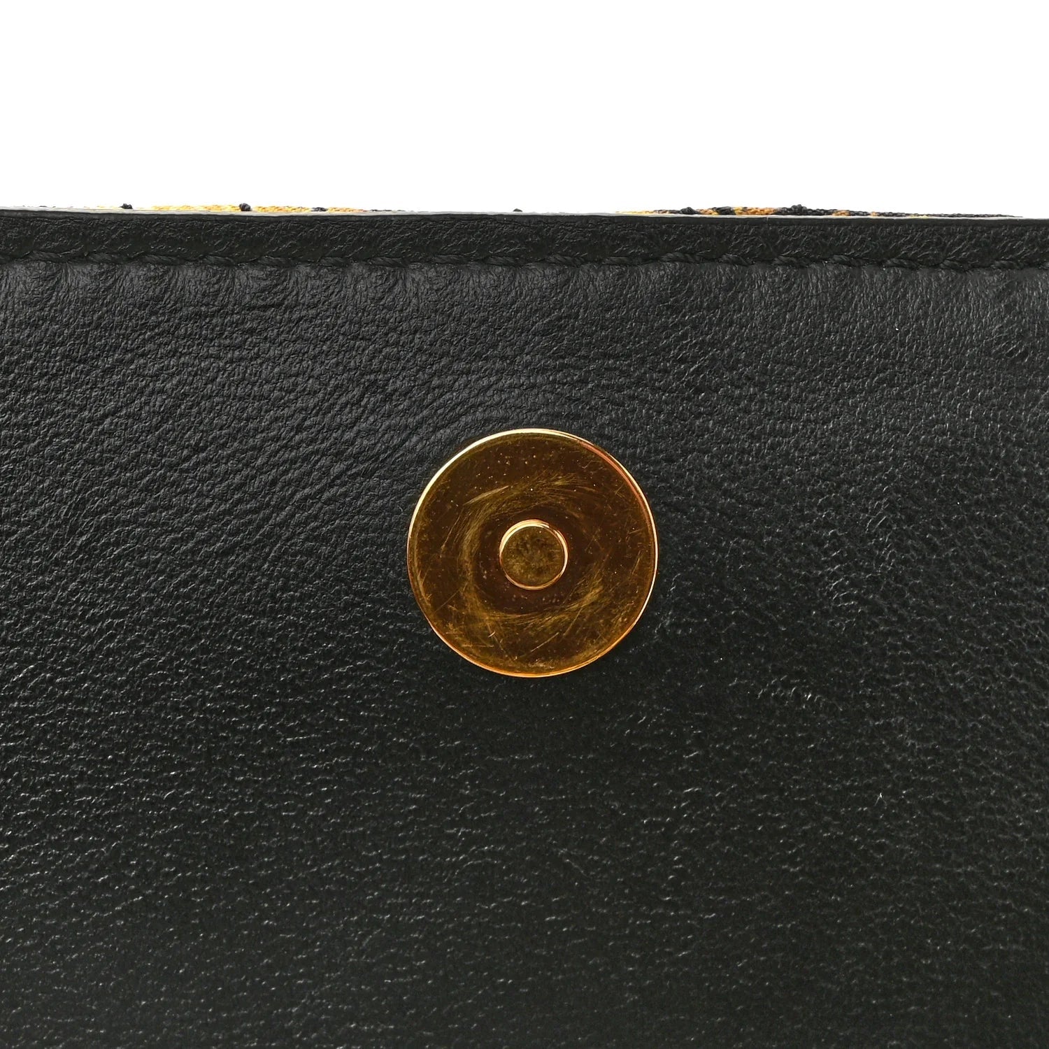 Silk Barocco Printed Quilted Virtus V Mini Chain Flap Shoulder Bag Black Gold