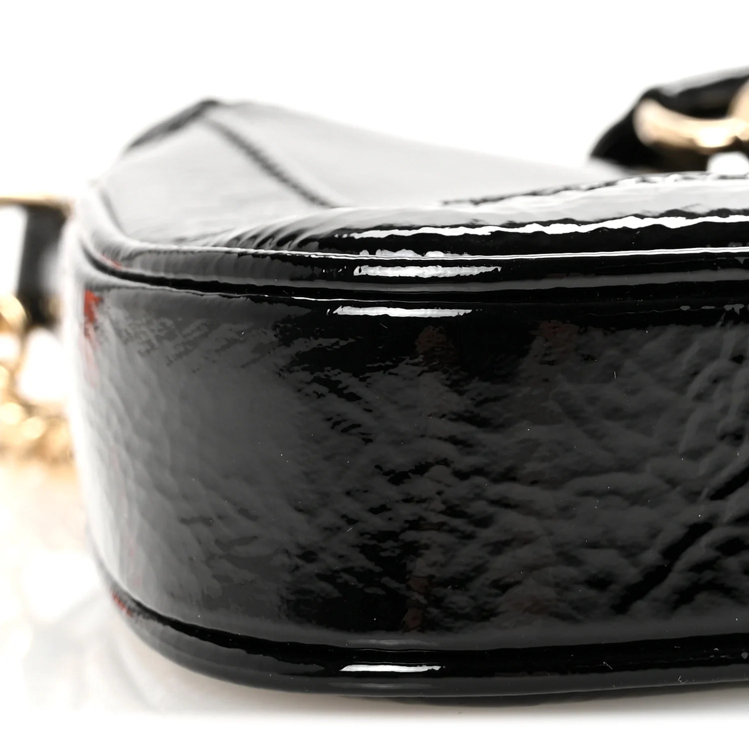 Crinkled Patent Mini Jackie Notte Bag Black