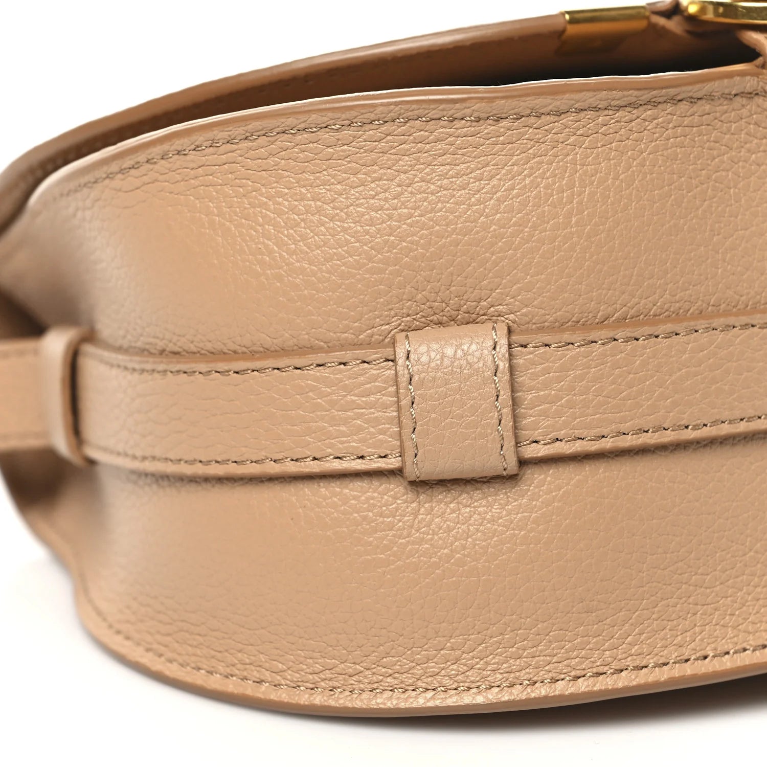 Grained Calfskin Small Marcie Saddle Bag Light Tan