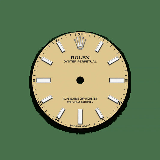 Unworn 2025,  Oyster Perpetual, Oystersteel, 34Mm, Beige Dial, Domed Oyster, Ref# 124200-0007, Box and Papers