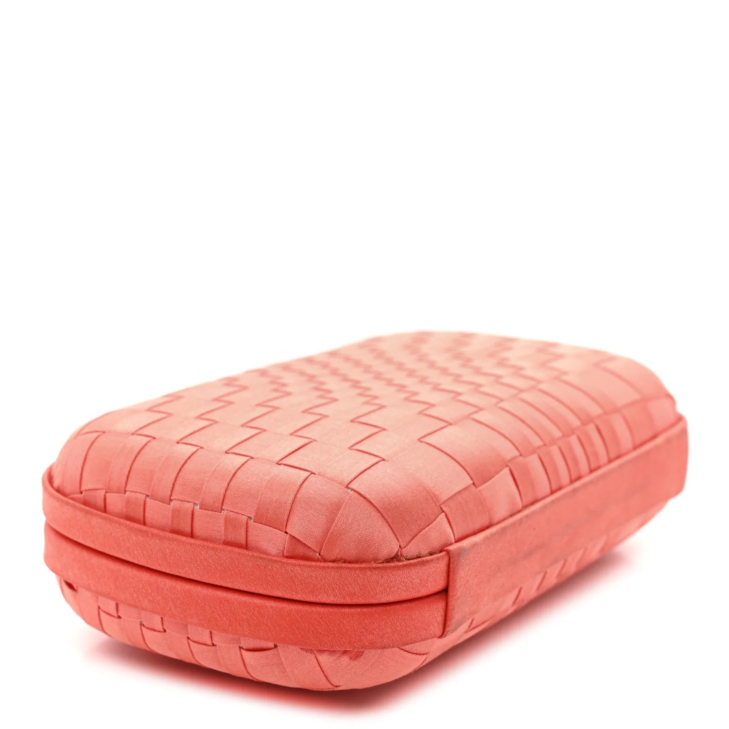 Satin Intrecciato Clutch Orange