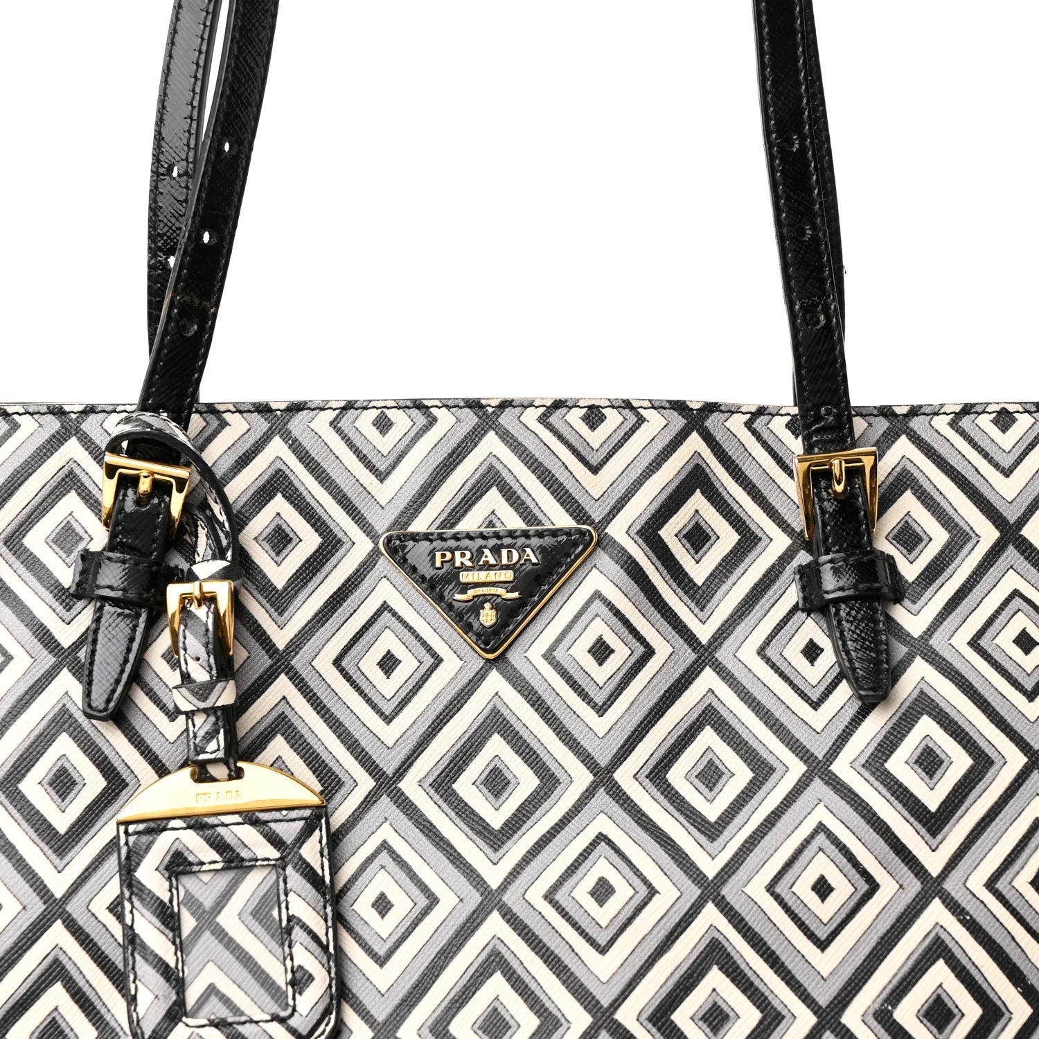 Saffiano Diamond Print Tote Multicolor