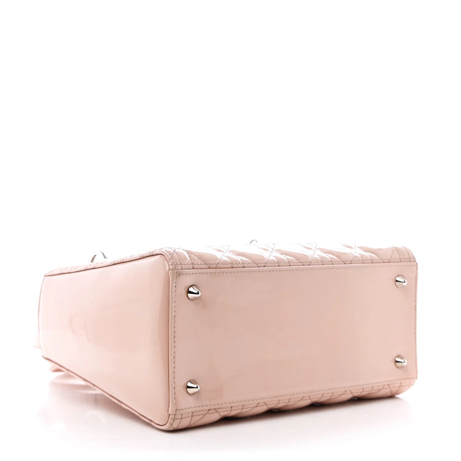 Patent Cannage Medium Lady Dior Rose Clair