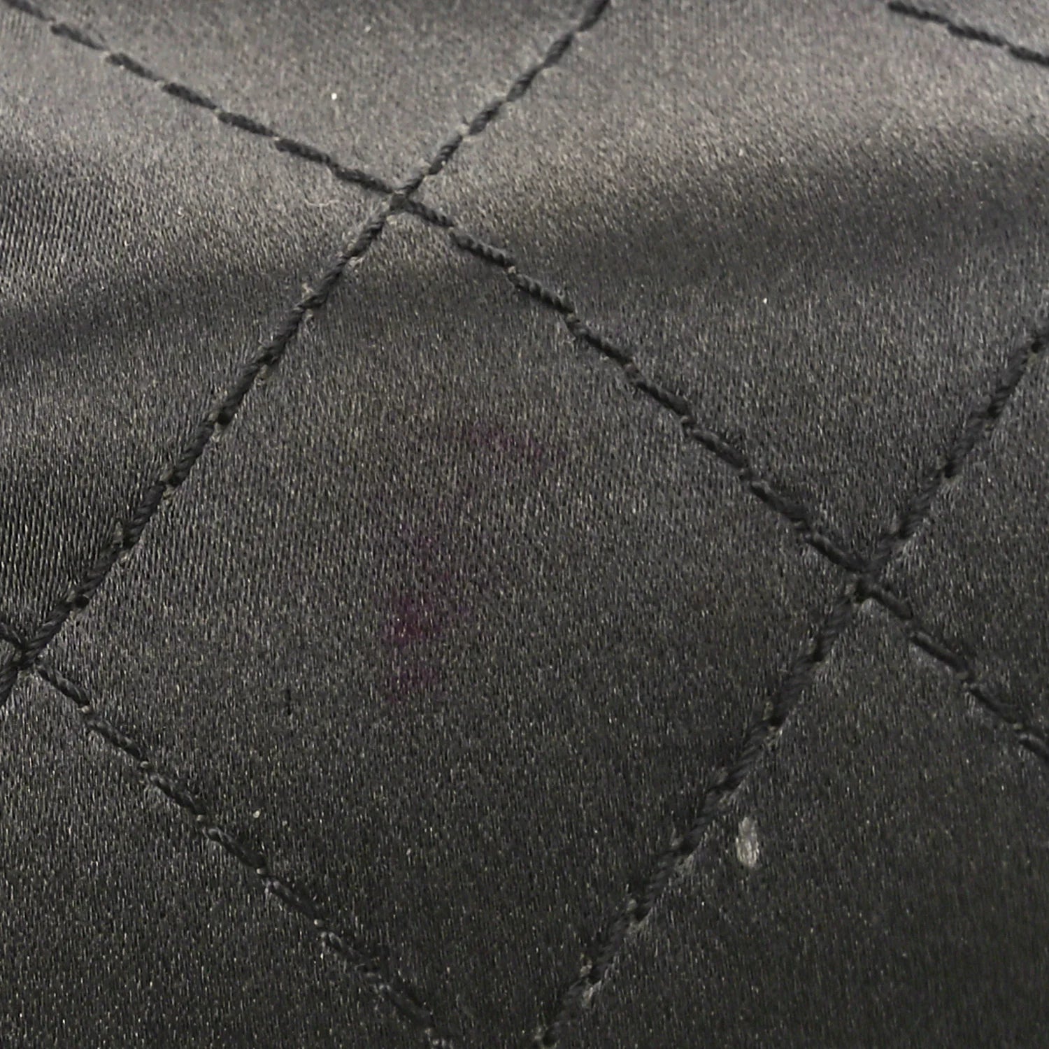 Satin Quilted Crystal CC Square Flap Grey