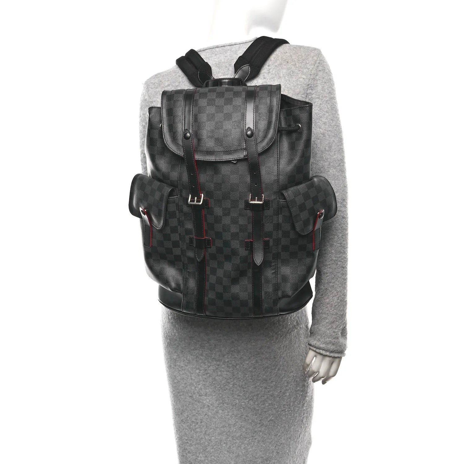 Damier Graphite Christopher PM Red