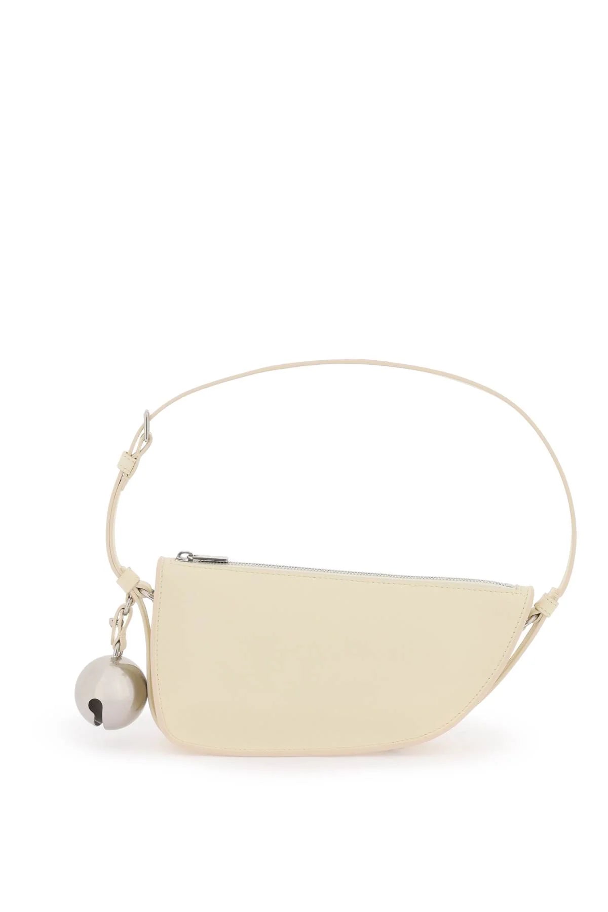 CREAM LEATHER SHIELD MINI SHOULDER BAG