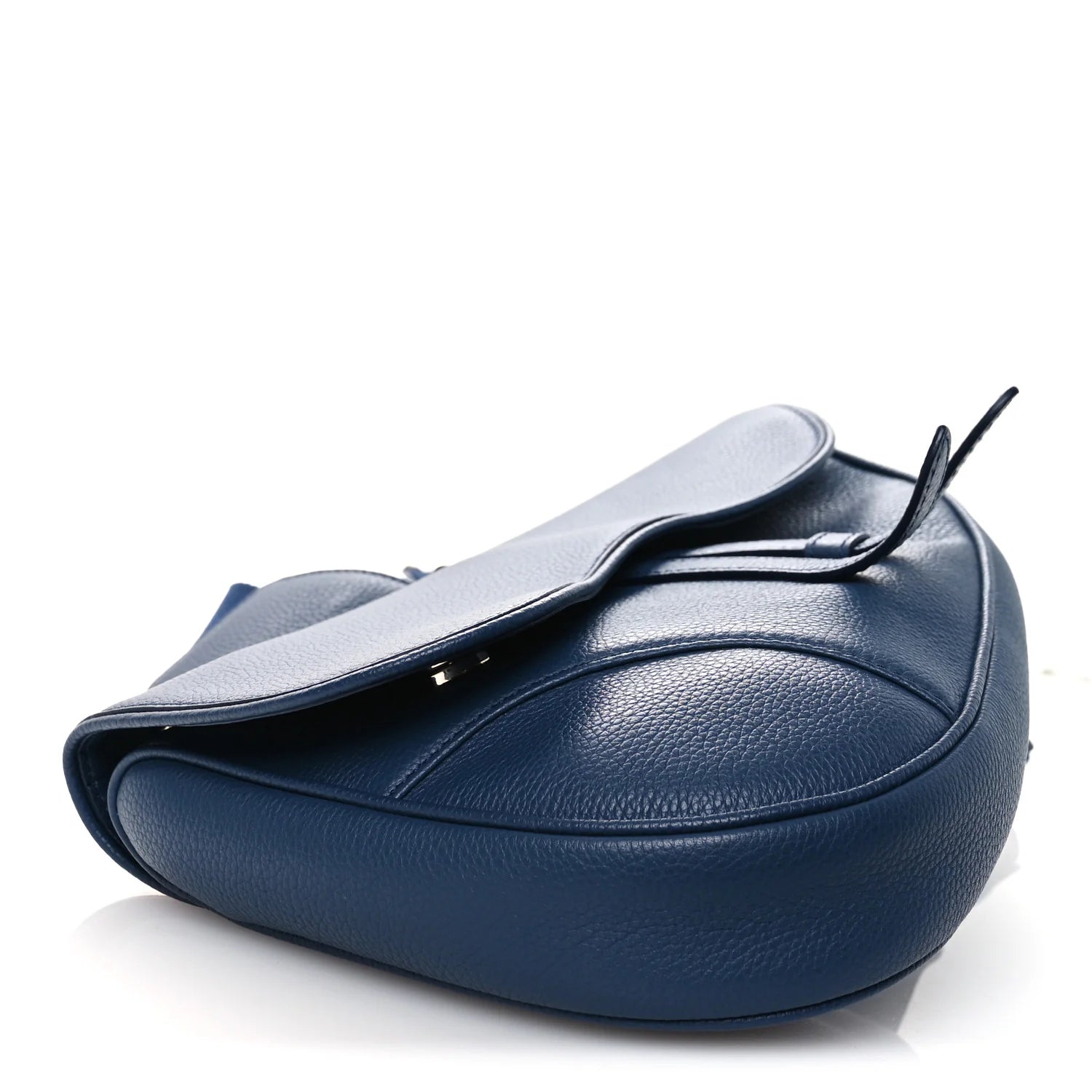 Grained Calfskin Mens Saddle Bag Navy Blue