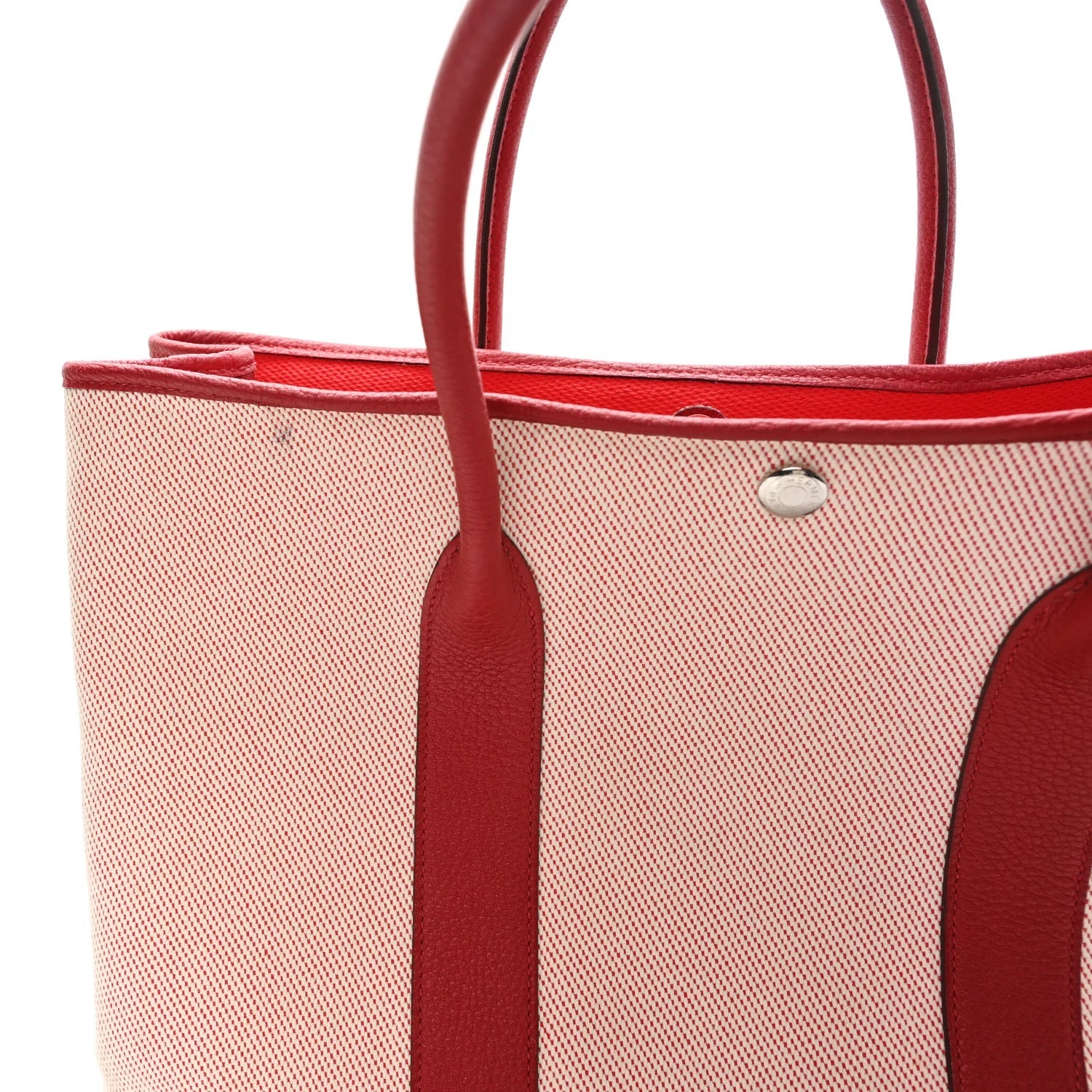 Twill H Negonda Garden Party Tote 36 MM Ecru Rouge Piment
