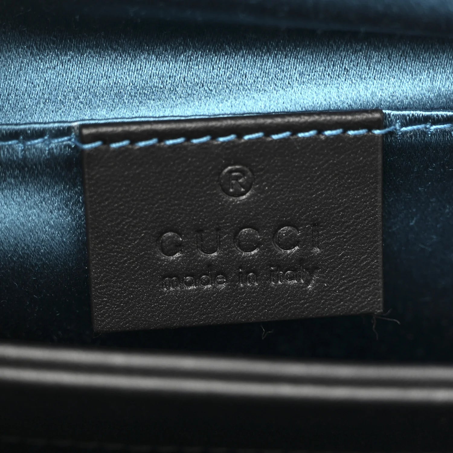 Suede Patent Web Dragon Embroidered Small Ophidia Chain Shoulder Bag Blue Black