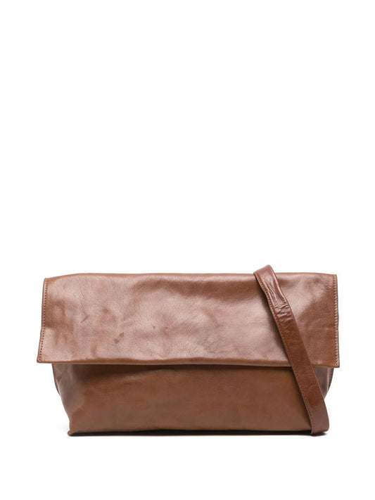 LEATHER FOLDOVER BAG
