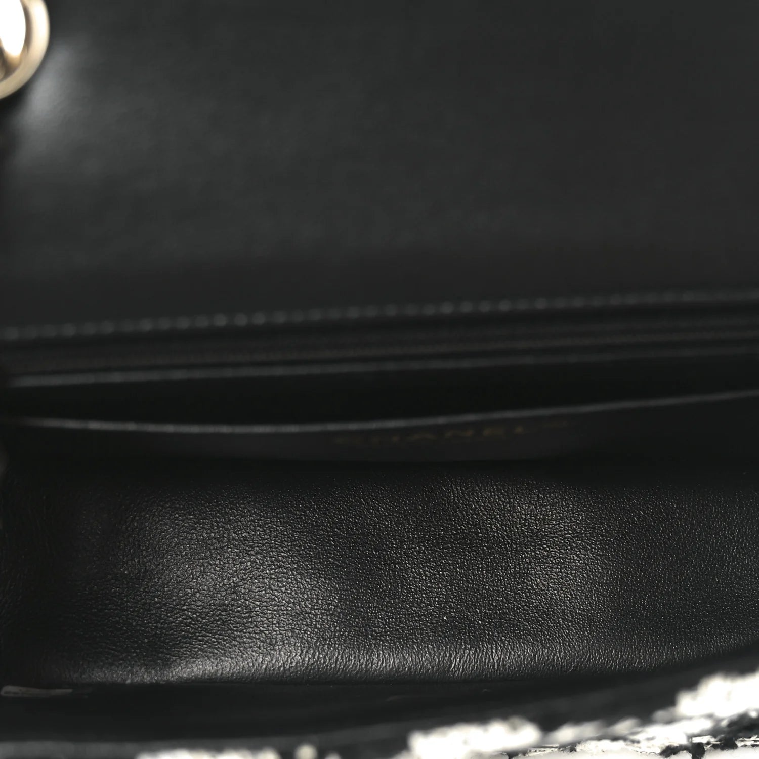 Tweed Quilted Mini Rectangular Flap Black Ecru White