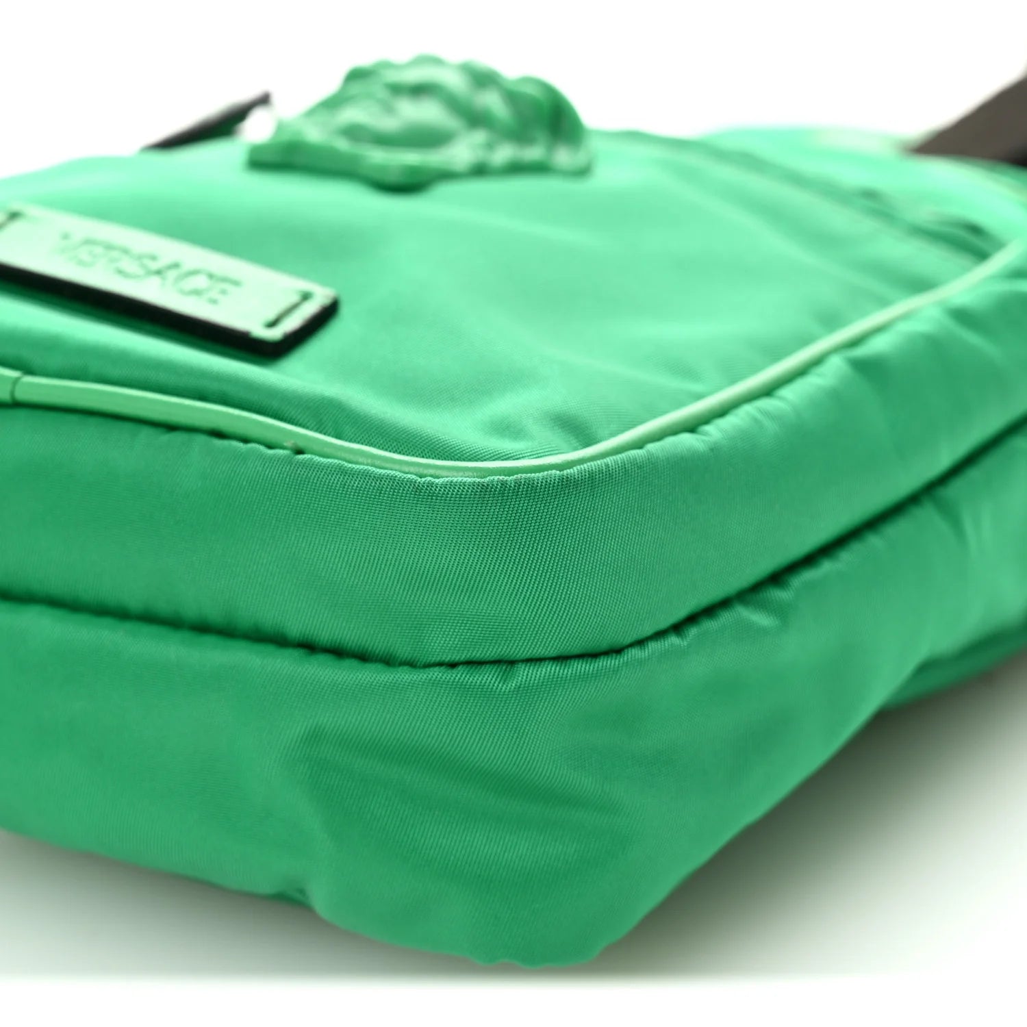 Nylon Palazzo Medusa Crossbody Bag Green