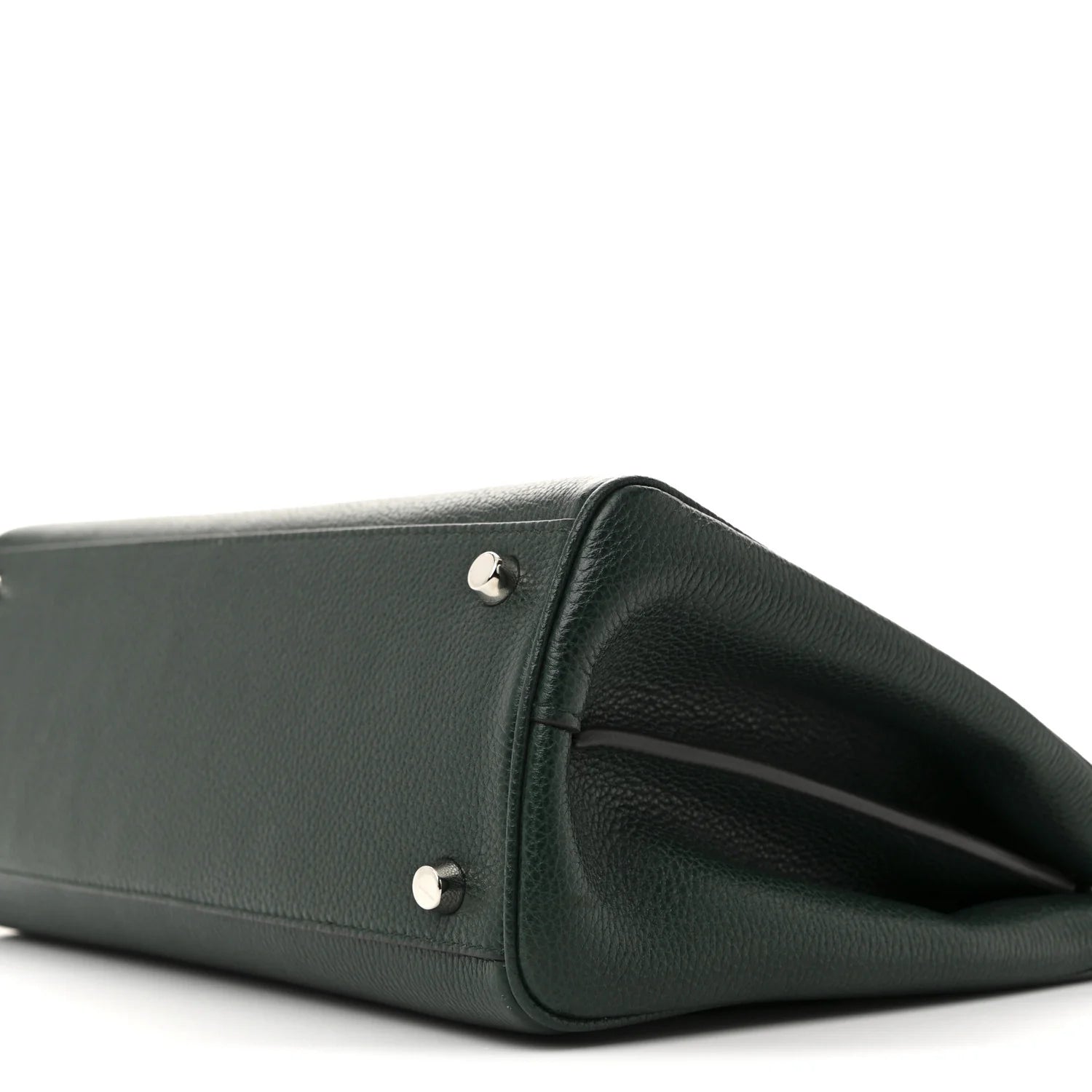 Grainy Calfskin Small Zumi Top Handle Bag Vintage Green