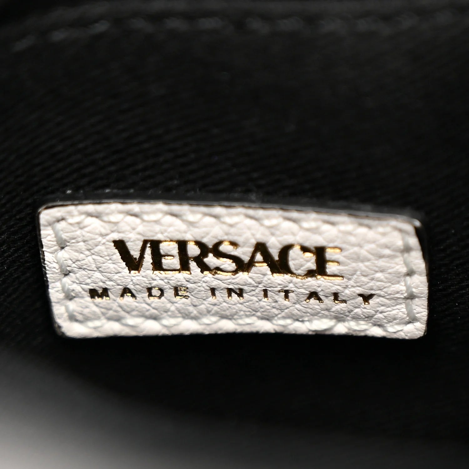 Grained Calfskin La Medusa Drawstring Bucket Bag Optical White