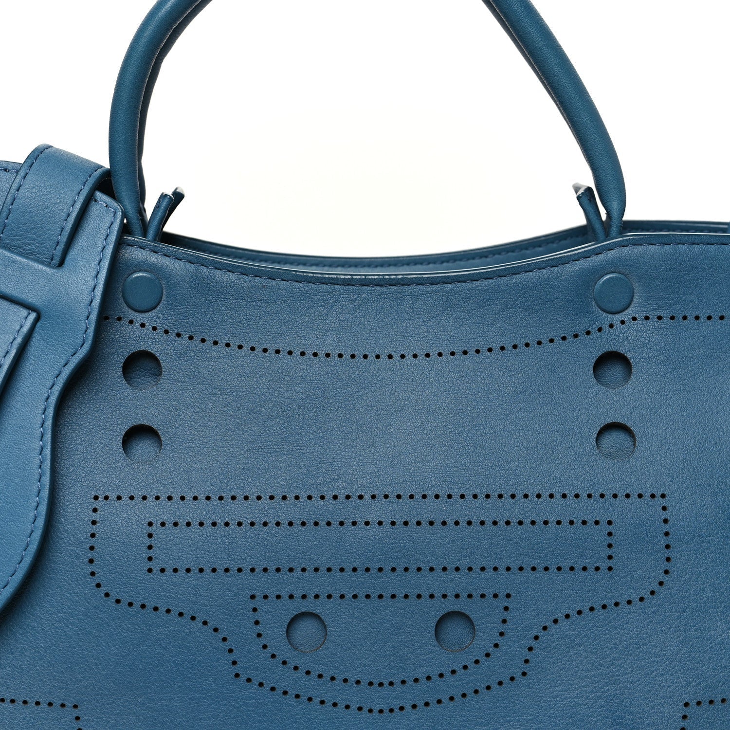 Veau Soyeux Perforated Blackout Hardware S City Bleu Canard