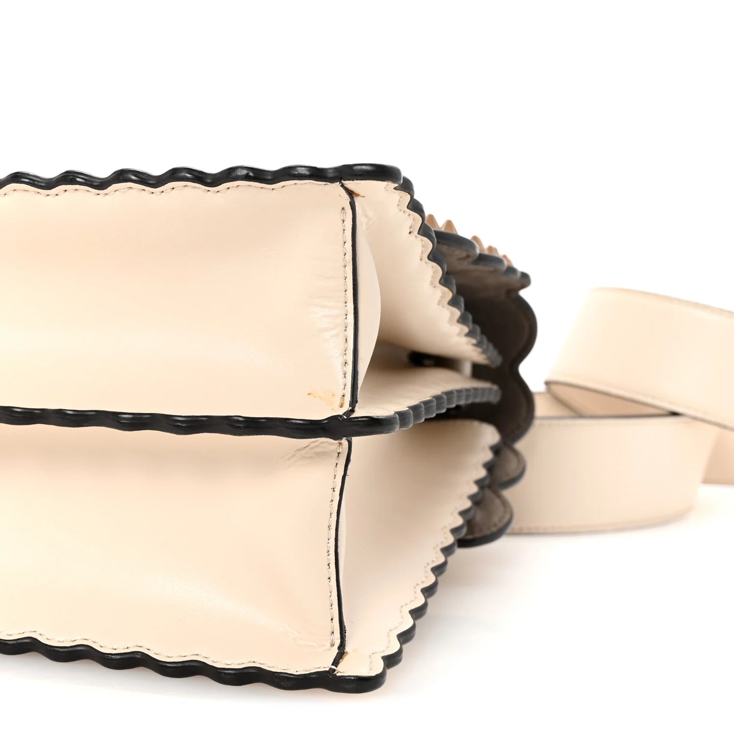 Vitello Liberty Lucido Flowers and Bows Scalloped Studded Kan I Shoulder Bag Camelia Black Cherry