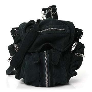 Nubuck Mini Marti Backpack Green Rhodium Hardware
