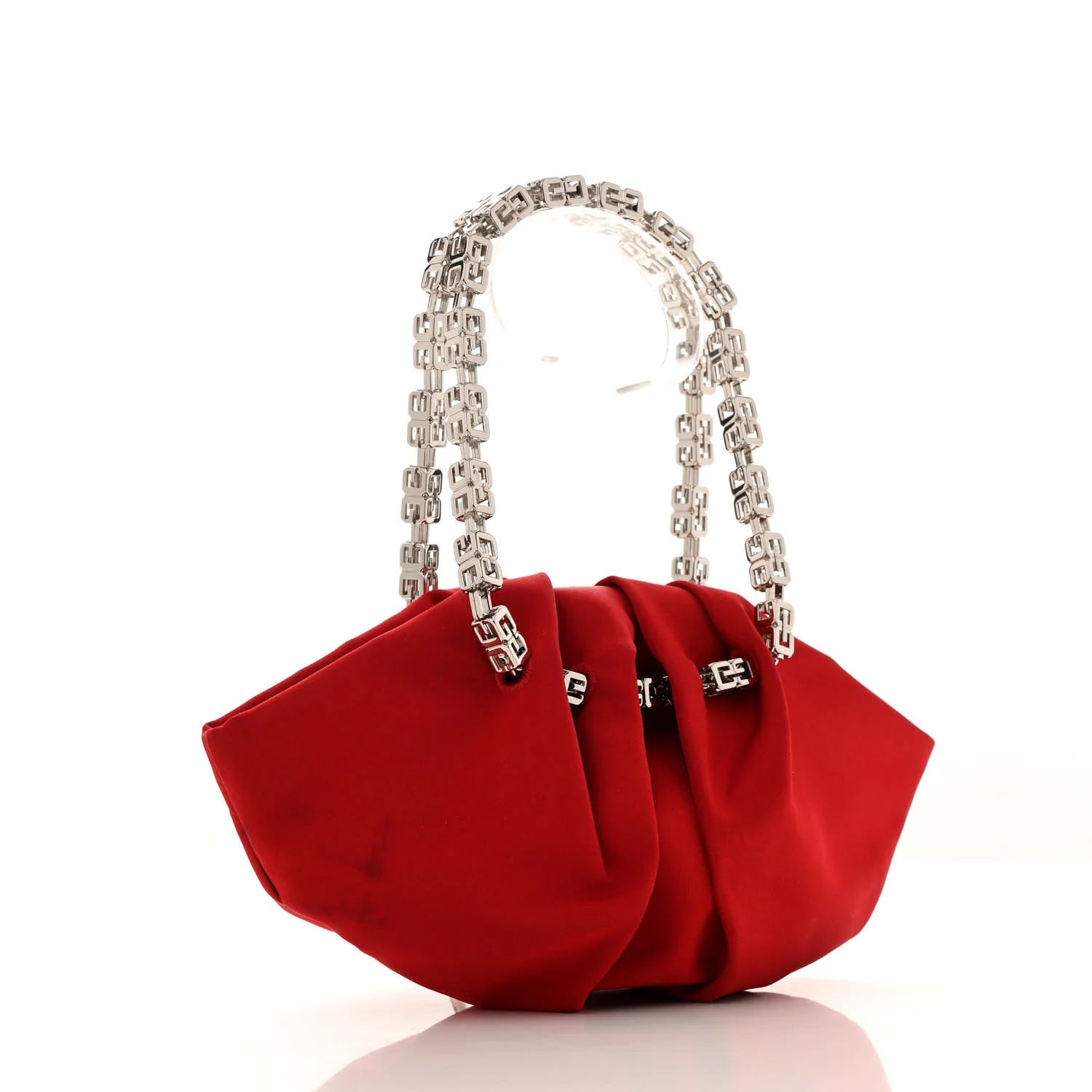 Satin Mini Kenny Shoulder Bag Red
