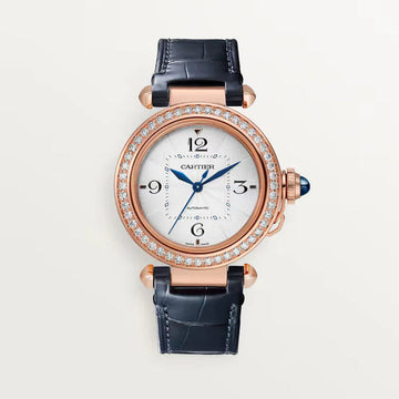 Unworn  Pasha De , 18K Rose Gold with Diamond-Set, 35Mm, Ref# WJPA0012, Box and Papers