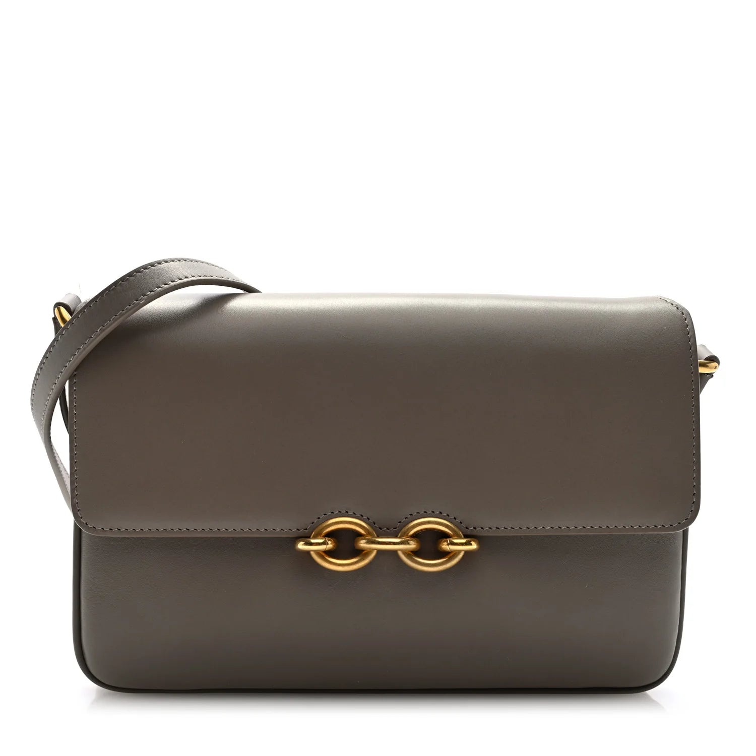 Smooth Calfskin Le Maillon Satchel Dark Beige