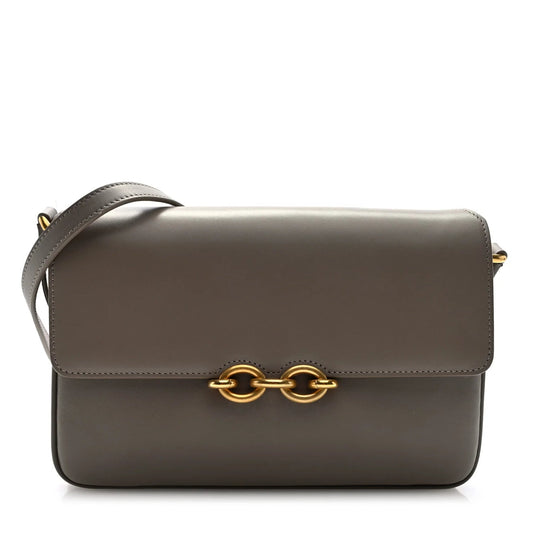 Smooth Calfskin Le Maillon Satchel Dark Beige