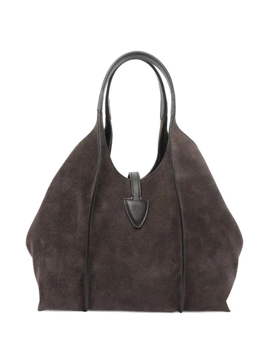 CLASSIC SUEDE LEATHER SHOULDER BAG with T-BUCKLE