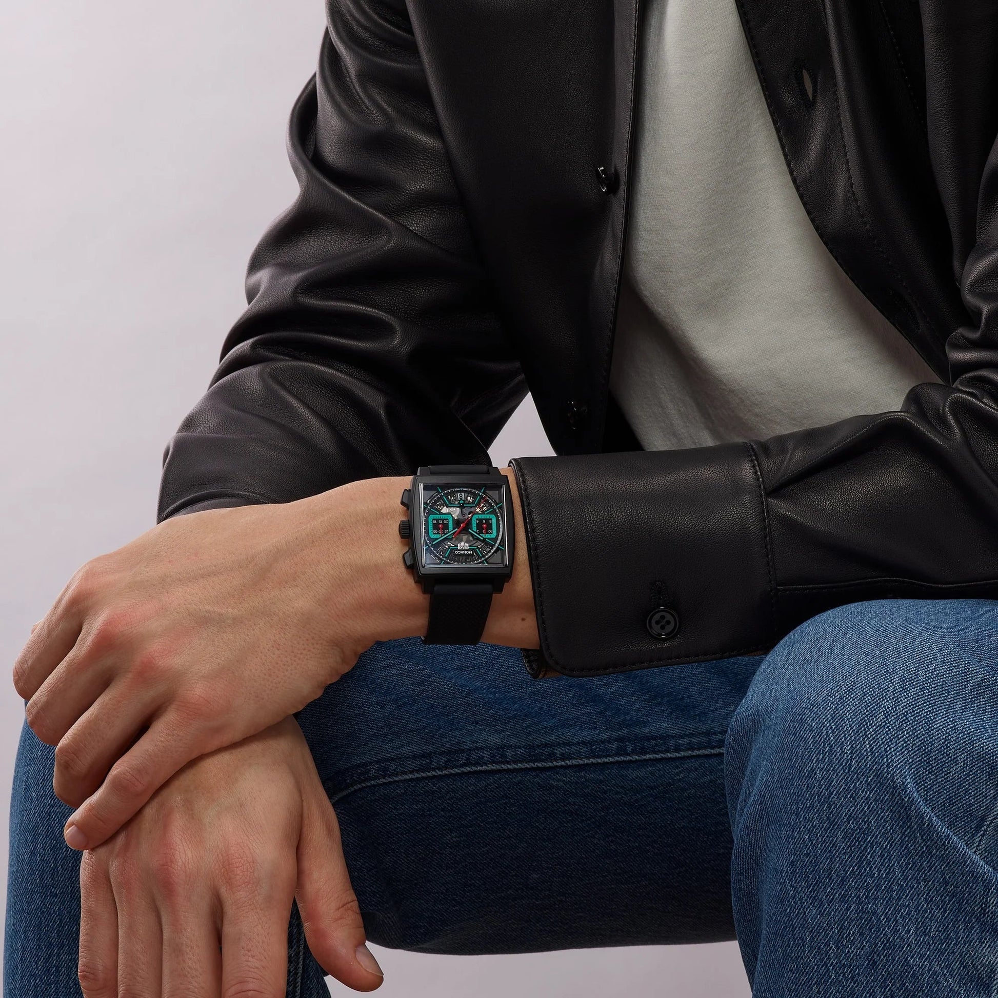 Unworn  Monaco Chronograph Skeleton, Black DLC Titanium, Automatic, 39Mm, Ref# CBL2184.FT6236, Box and Papers