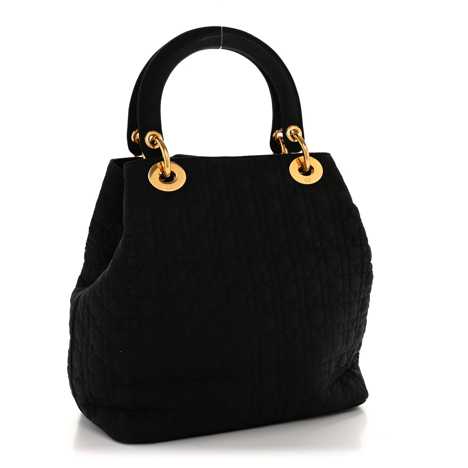 Nylon Cannage Medium Lady Dior Black