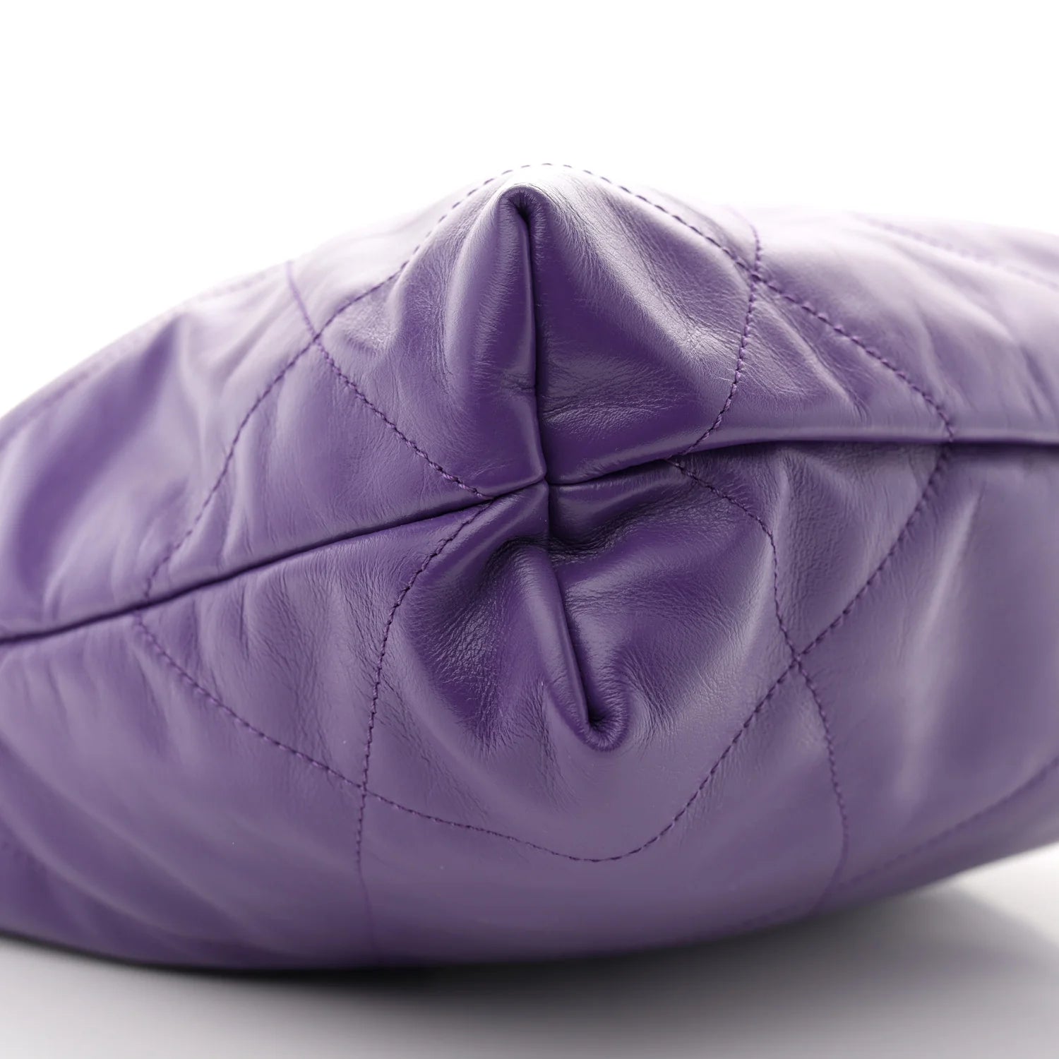 Shiny Calfskin Quilted Rainbow Small  22 Purple