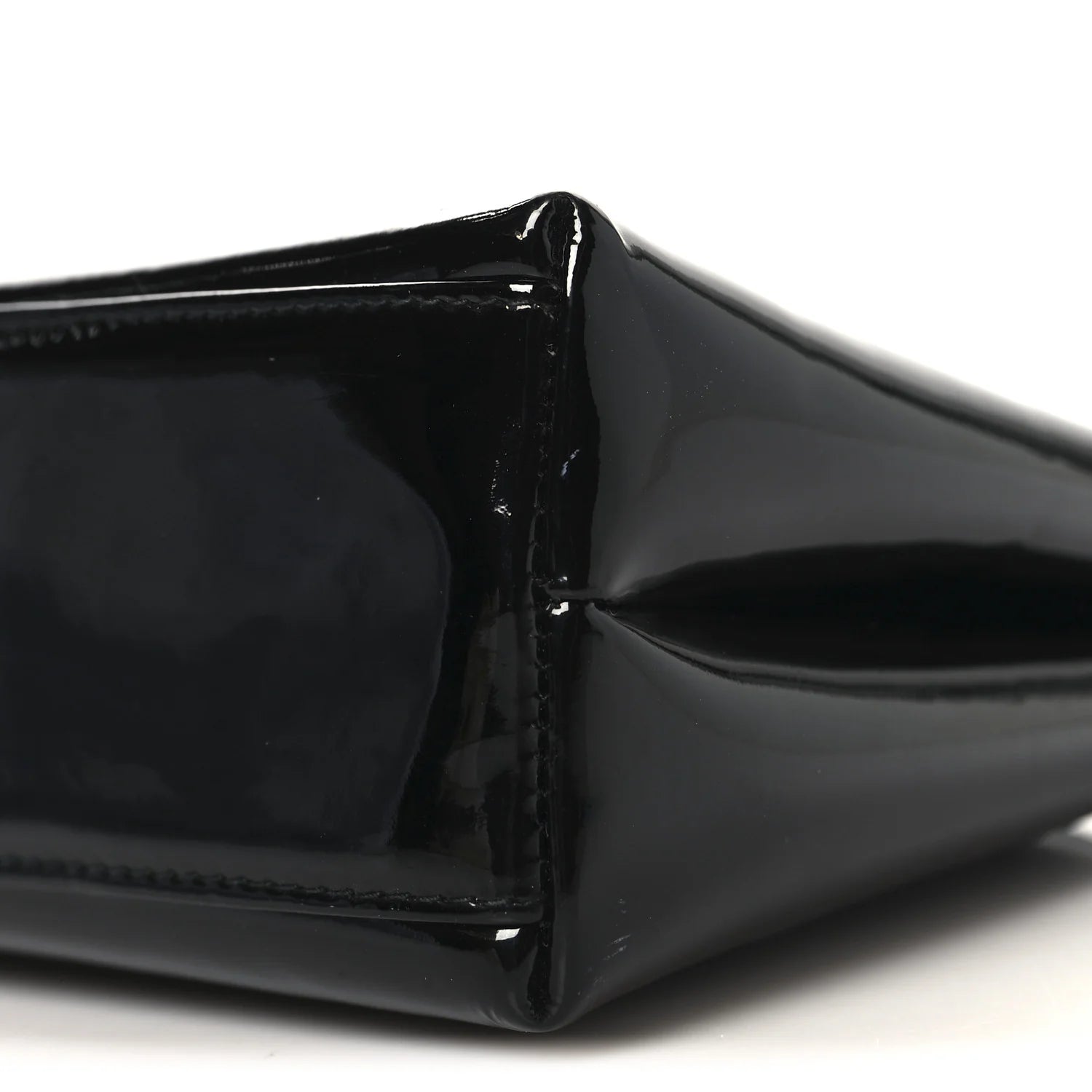 Patent Small Kelly Flap Bag Black