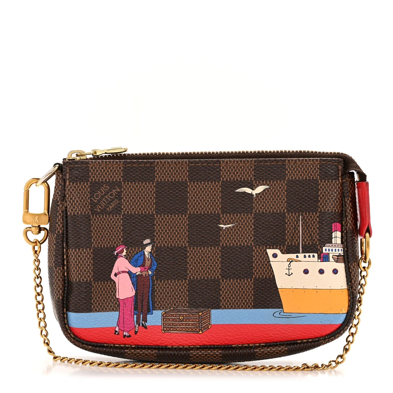 Damier Ebene 2016 Christmas Animation Mini Pochette Accessories