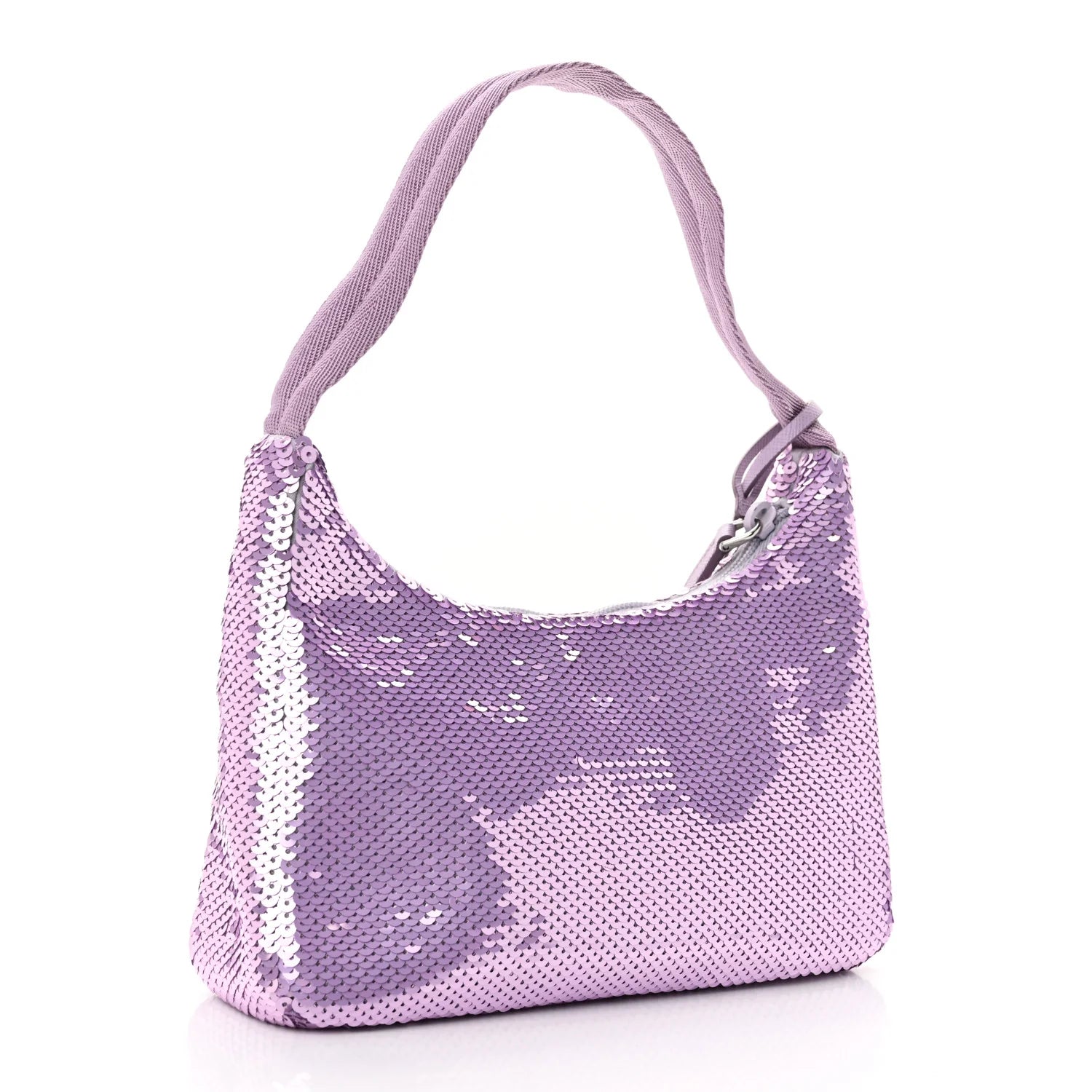 Paillettes Sequin Mini Re-Edition 2000 Bag Lilium Black