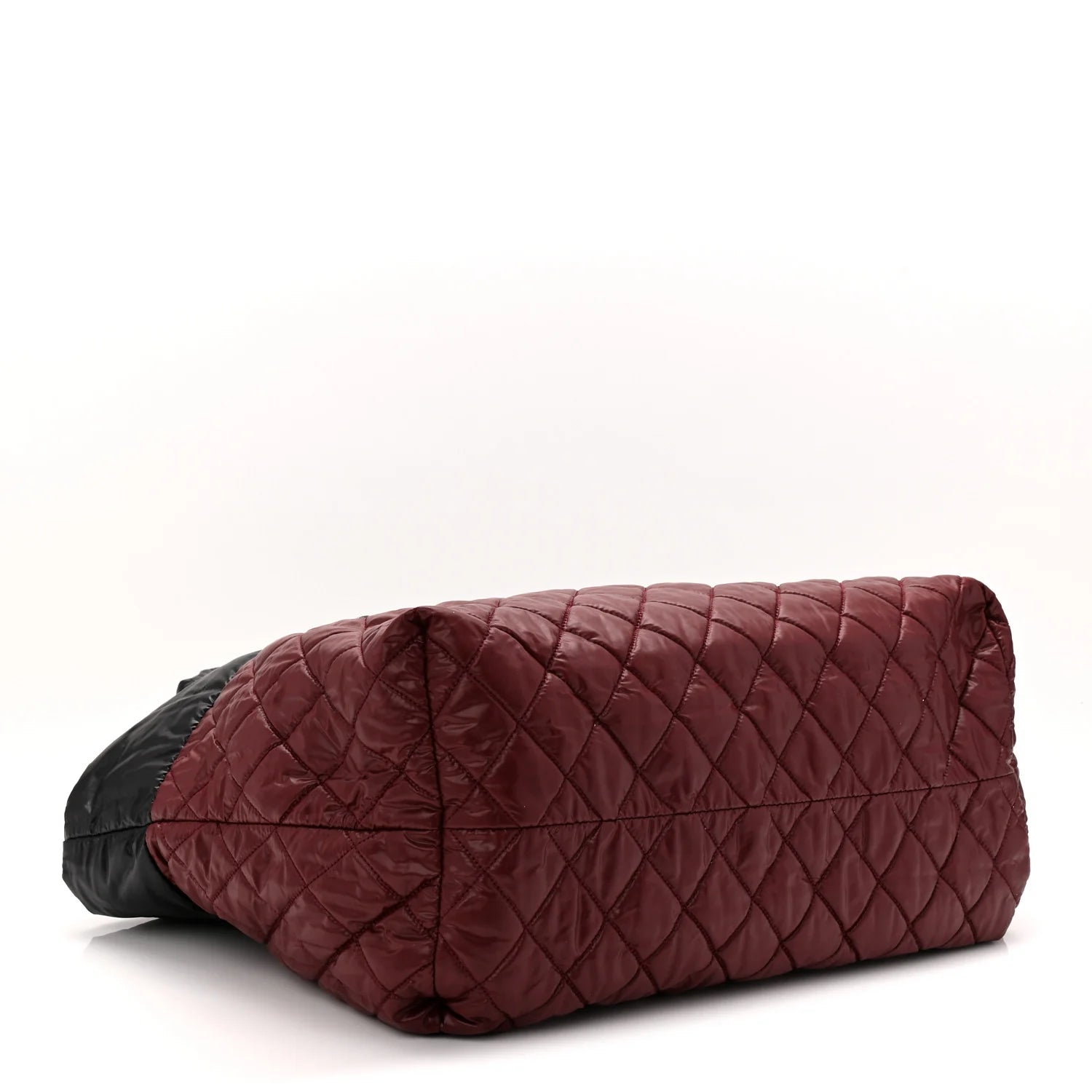 Nylon Quilted Medium Coco Cocoon Reversible Tote Black