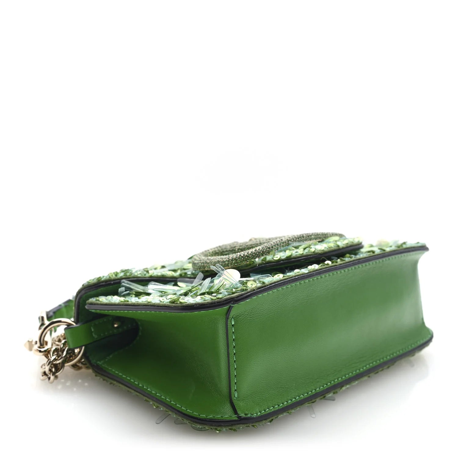 Sequin Crystal Vlogo Embroidered Small Loco Shoulder Bag Multicolor