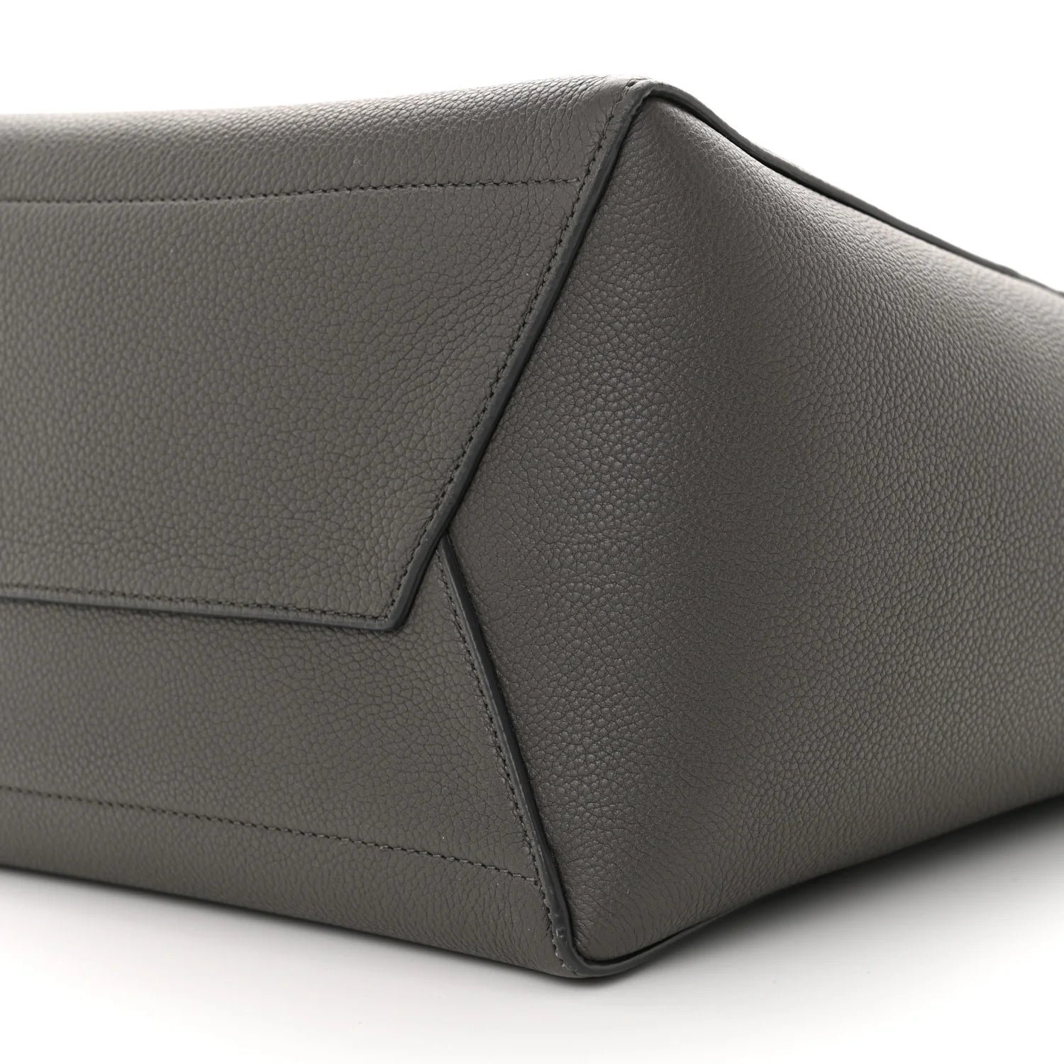 Soft Grained Calfskin Sangle Bucket Bag Grey