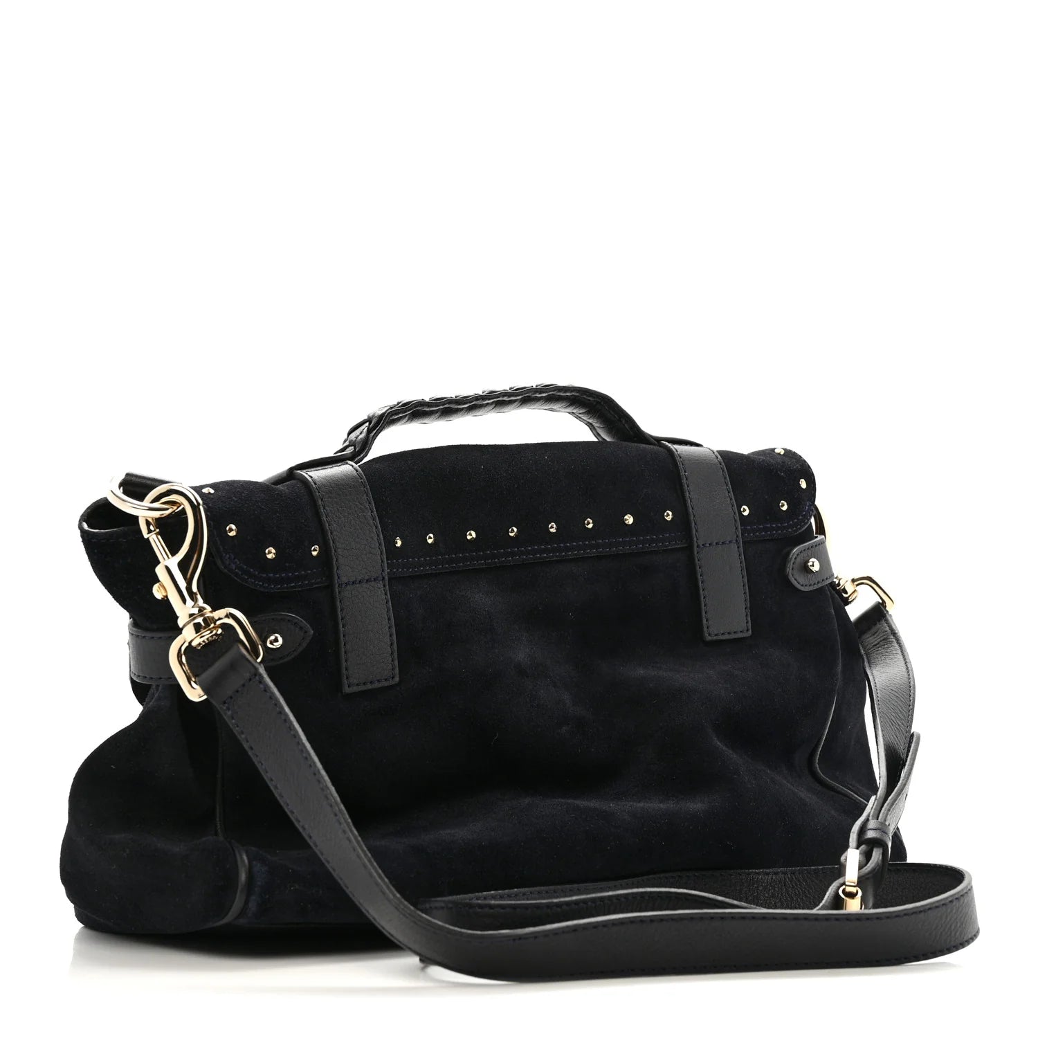 Heavy Suede Alexa Tassel Satchel Ink Blue