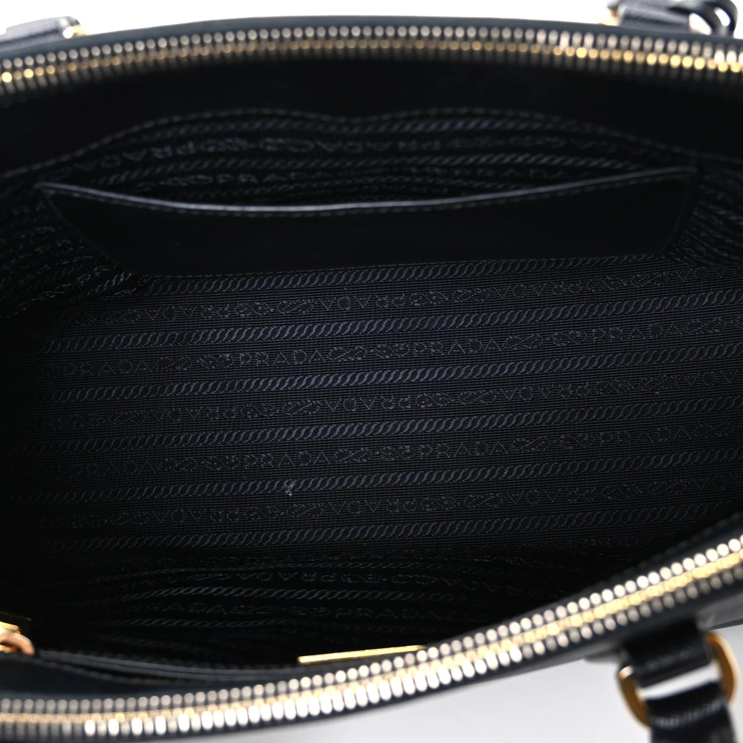 Saffiano Small Galleria Double Zip Tote Black