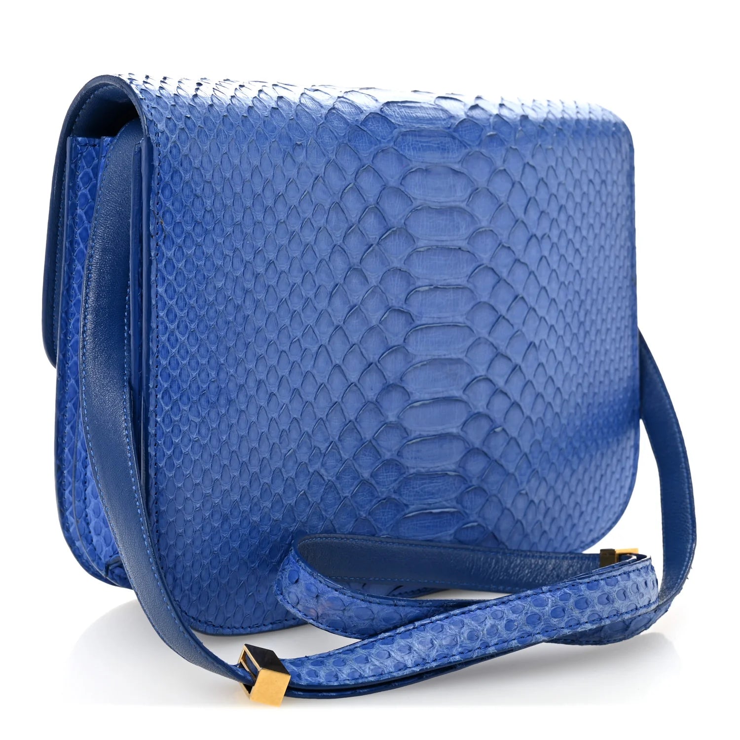 Snakeskin Medium Classic Box Flap Blue