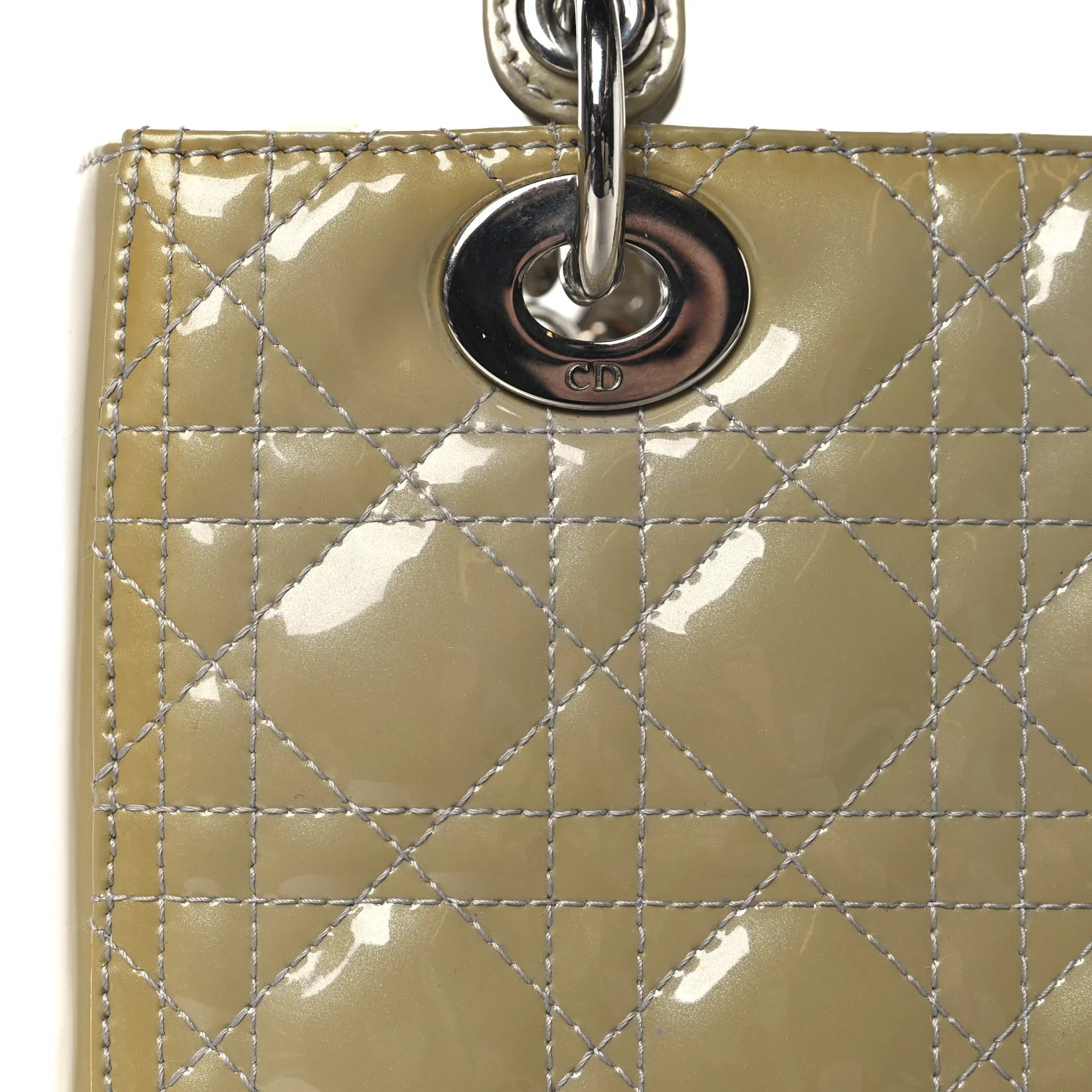 Patent Cannage Medium Lady Dior Grey