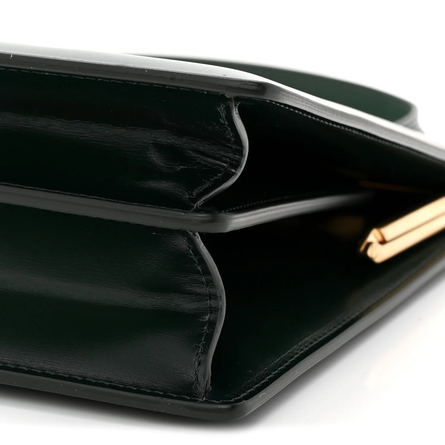 Patina Box Calfskin Medium Clasp Bag Dark Green