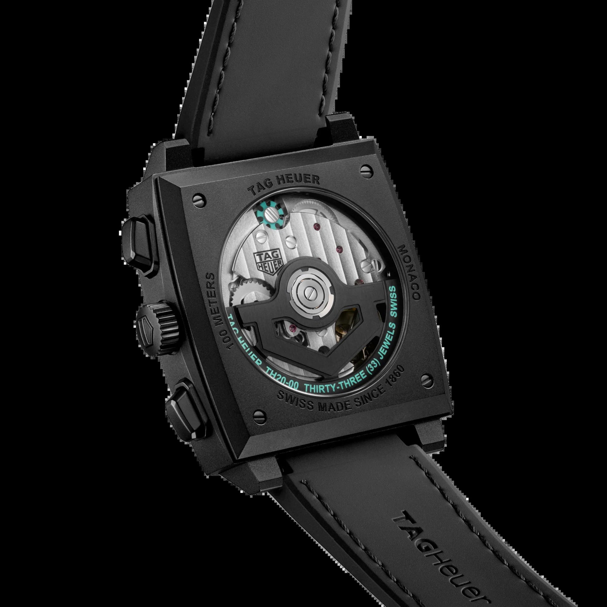 Unworn  Monaco Chronograph Skeleton, Black DLC Titanium, Automatic, 39Mm, Ref# CBL2184.FT6236, Box and Papers