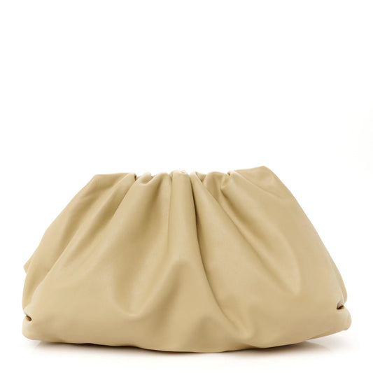 Smooth Butter Calf the Pouch Oversized Clutch Tapioca
