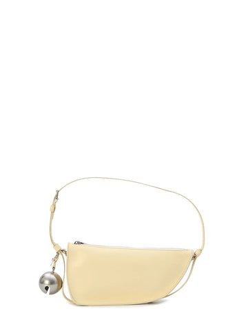 CREAM LEATHER SHIELD MINI SHOULDER BAG