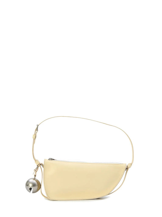 CREAM LEATHER SHIELD MINI SHOULDER BAG